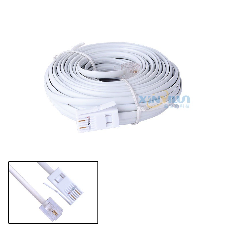 Телефонная линия RJ11 Заводская прямая телефонная линия Великобритании 9 метров около 30 футов 6P2C 2-ядерная телефонная линия Британская