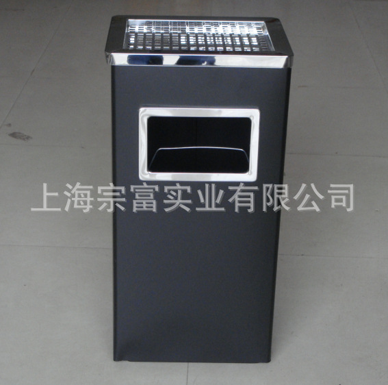 黑色室内不锈钢方桶 高档宾馆烟灰桶 酒店大堂果皮箱|ru