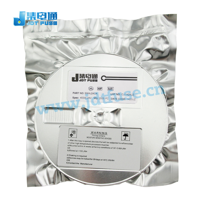 现货SMAJ24CA  瞬态抑制防雷管 双向TVS稳压二级管 贴片 厂家直销