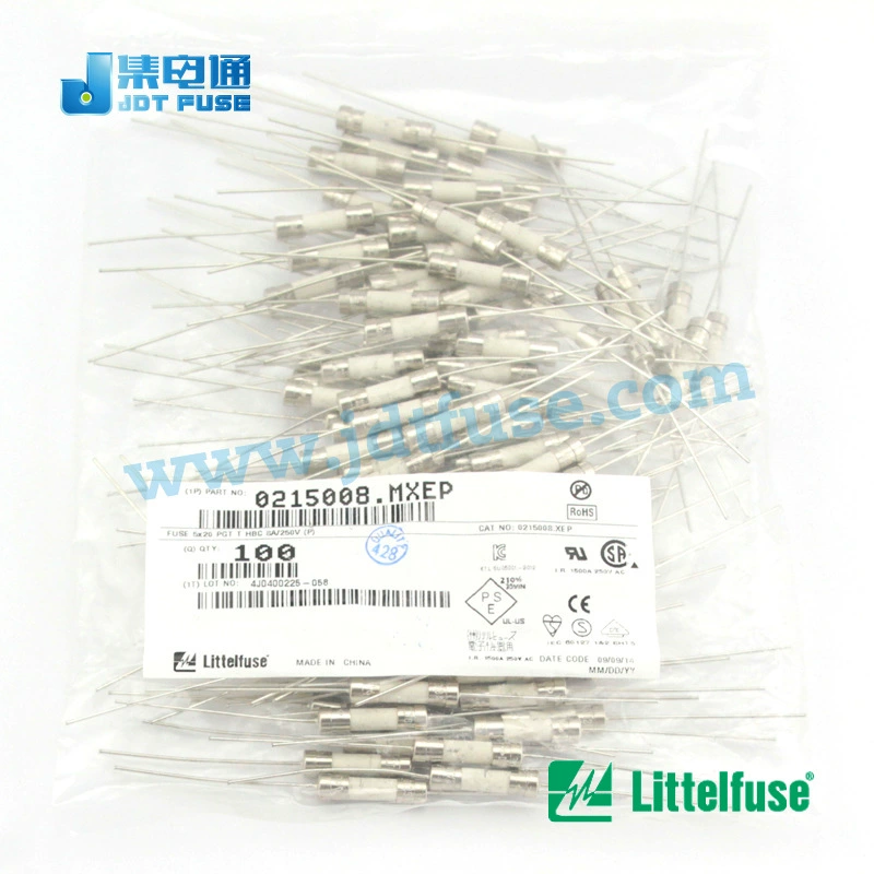 Двойная шляпа 0215008.mxep Littellfuse Рисование Diversion 5 × 20 Керамическая страховка Трубка 8A Медленная
