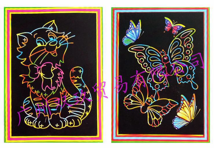 刮画底稿,刮画儿童画,底稿线稿_大山谷图库