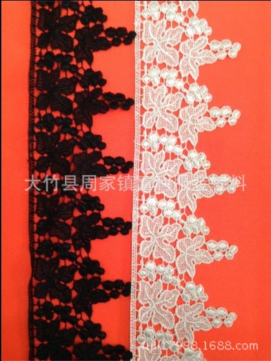 水溶花边 牛奶丝刺绣花边 波浪花边 服装辅料裙摆