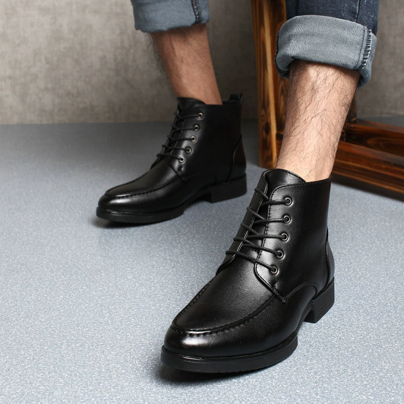 Европейские и американские модные корейские мужские ботинки в стиле ретро, британские БОТИНКИ на толстой подошве с острым носком, модные мужские ботинки, ботинки Martin с коротким бочоком