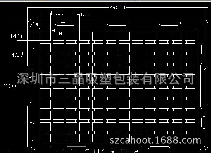 供应优质免样板费PS/PET防静电，120格导电吸塑托盘内格17*14*8