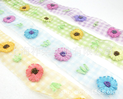 [Manufacturers custom]Handmade ribbon embroidery Ribbon embroidery processing Net cloth ribbon embroidery Embroidery processing Hand embroidery