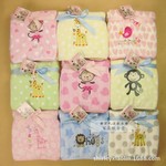 挑色 外贸春夏秋冬珊瑚绒婴抱被 卡通绣花新生儿用品宝宝抱毯盖毯