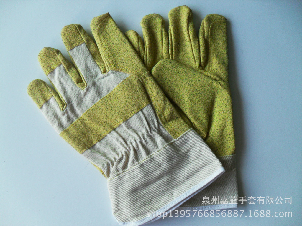 PVC黄芝麻胶手套