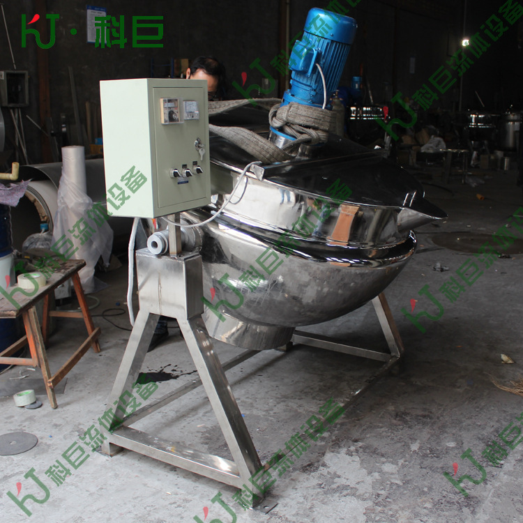 600L电加热可倾式夹层锅 带搅拌夹层锅 自动恒温炒锅 餐厅炒菜机