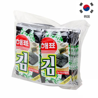 the republic of korea Imported leisure time snacks wholesale Sea cards Haipiao Seaweed 4 Optional Healthcare food precooked and ready to be eaten Laver
