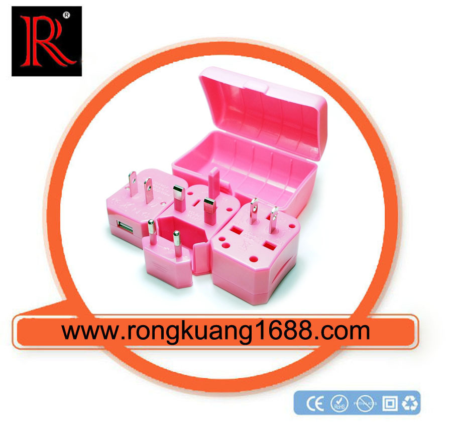 WTA-50-1U 四合一转换插座 多功能插头美规澳规欧规英规转换插头