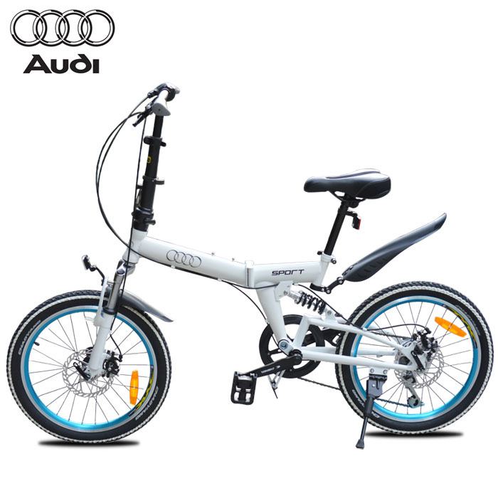 20寸 迷你折叠自行车 前后机械式碟刹 双避震山地车 供4S店|ru