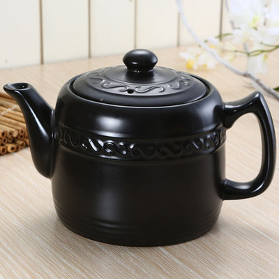 厂家直销潮州韩式黑色耐高温不裂大容量陶瓷大水壶 特价批发|ms