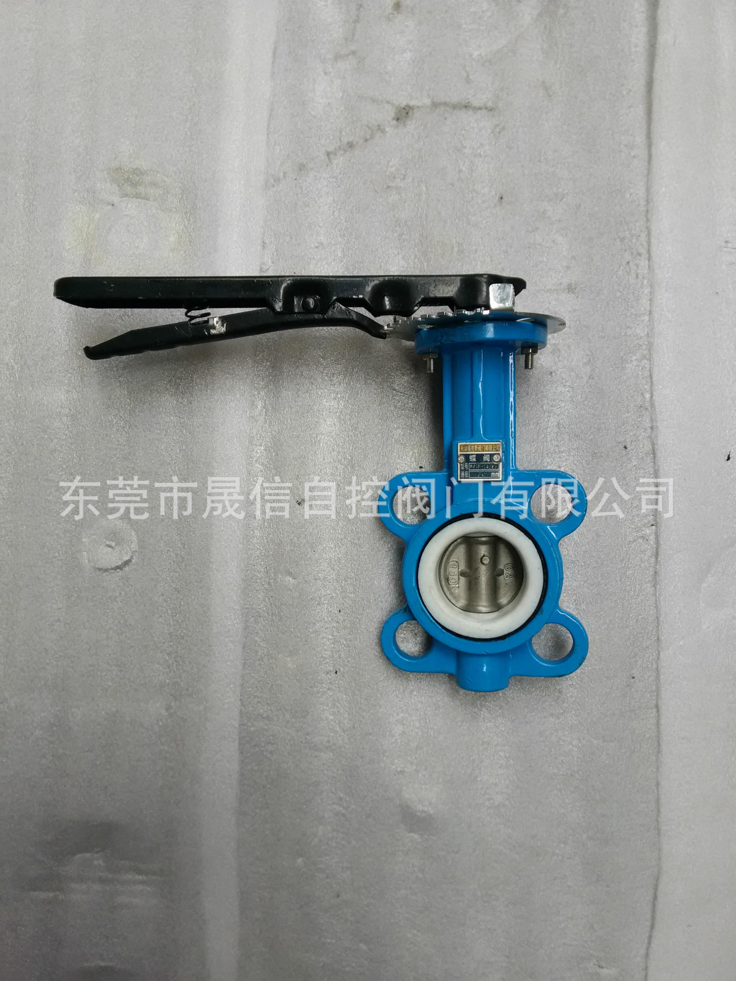 手动四氟304板蝶阀c