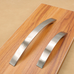 Furniture Cabinet Door Handle Aluminum Alloy Modern Simple Wire-drawing Double Hole Curved Handle Wardrobe Drawer Cabinet Handle