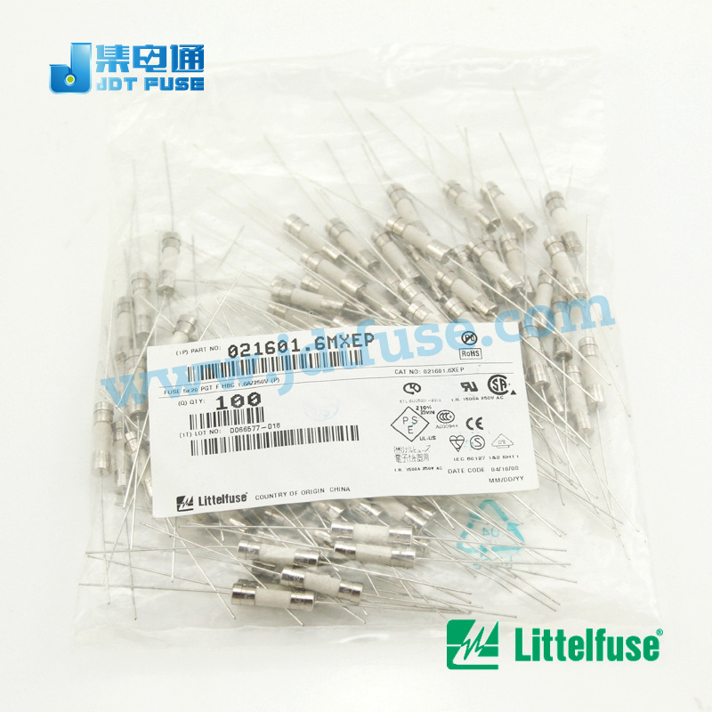 双帽021601.6MXEP Littelfuse 原装5*20陶瓷管1.6A250V保险丝