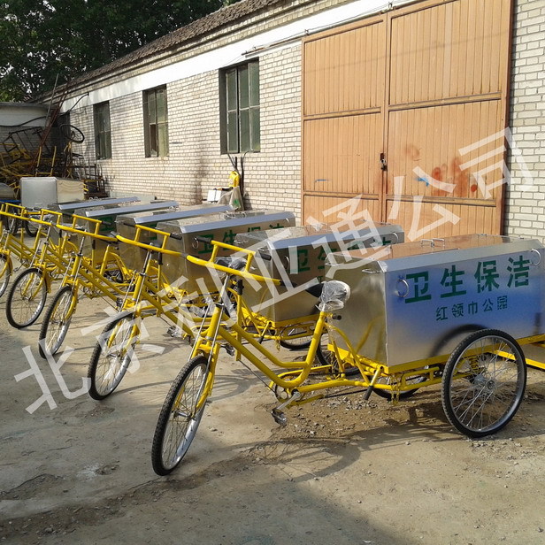 不锈钢三轮垃圾车，不锈钢三轮保洁车厂家-北京利亚通公司