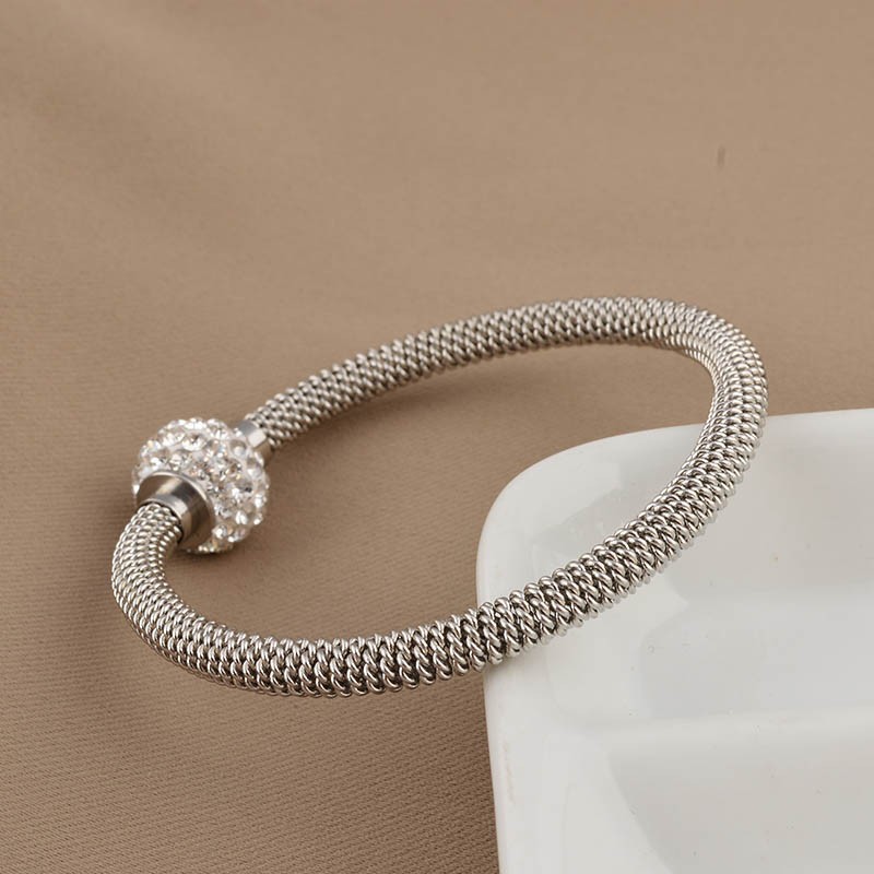 1 Piece Quantity Anniversary, Business Occasion Vacuum Plating Real Gold Plated 18K Gold Round 304 Stainless Steel Titanium Steel Elegant Waterproof Non Tarnish 304 Stainless Steel Bangle