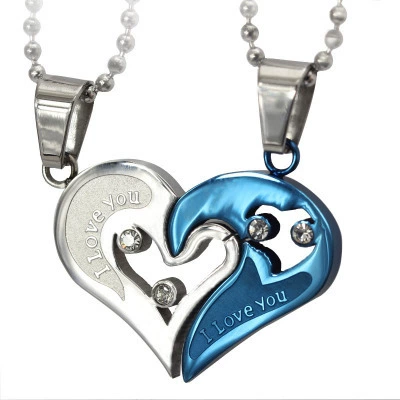 Necklace stainless steel for beloved, pendant heart shaped, Birthday gift, wholesale