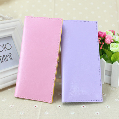 2018新款正品长款潮超钱夹女式日韩版时尚钱包简约撞色皮夹卡包