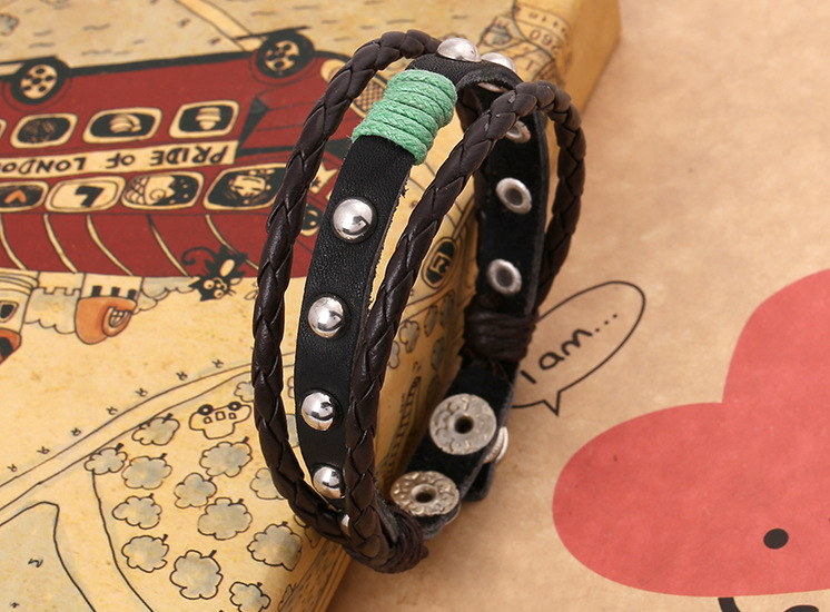 Leather Bracelet Vintage Bracelet Leather Bracelet display picture 2