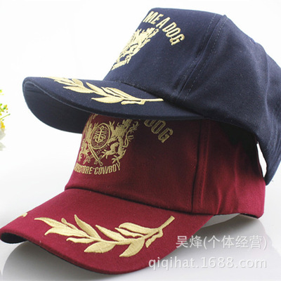 Korea Version Gold Line Embroidery Navy cap Cap lady outdoors lovers Hip hop cap wholesale