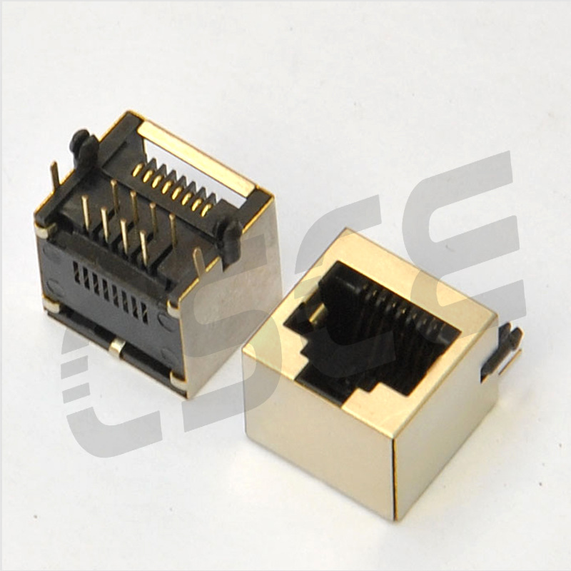 厂家直销RJ45网络通讯插座直插PCB插座