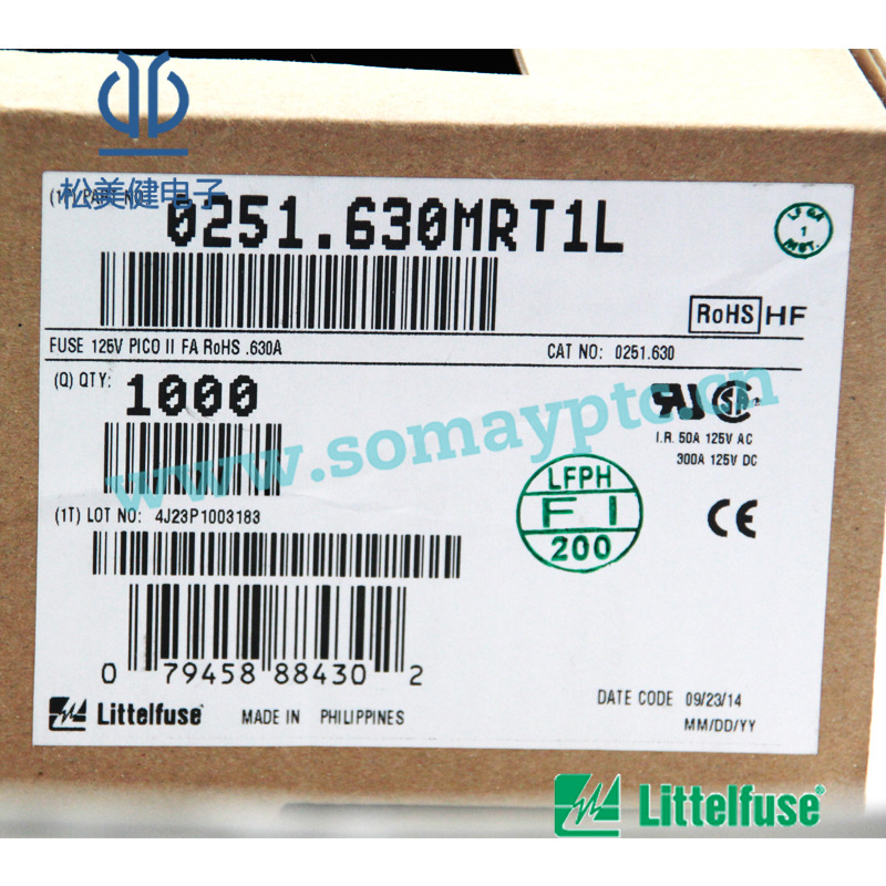 电阻式保险丝0251.630NRT1L/0253力特Littelfuse 一级代理商进口