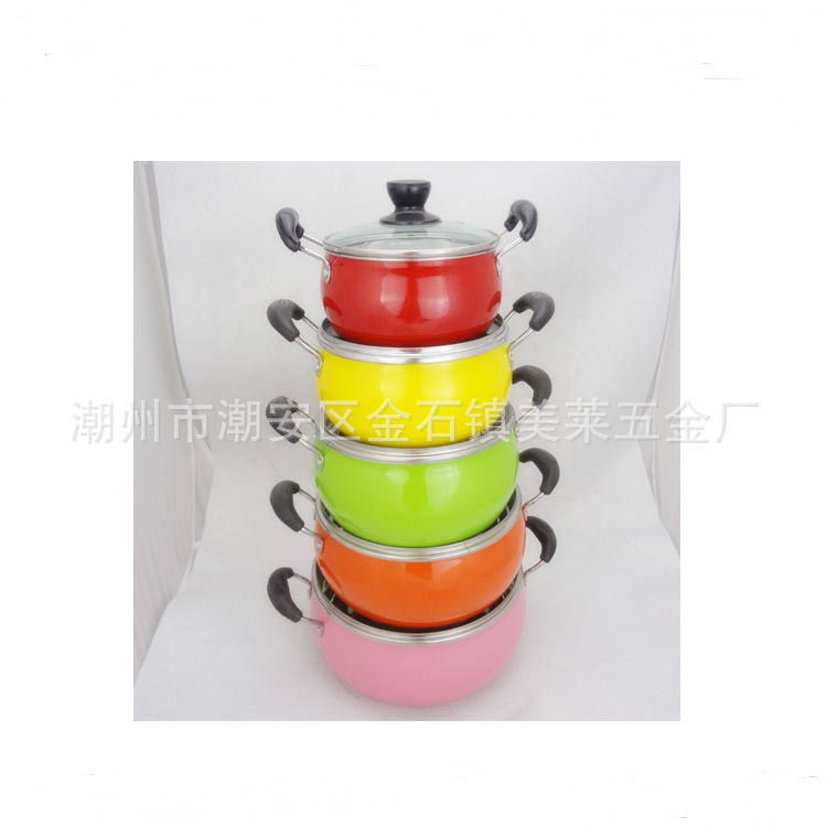 不銹鋼彩色明珠鍋。