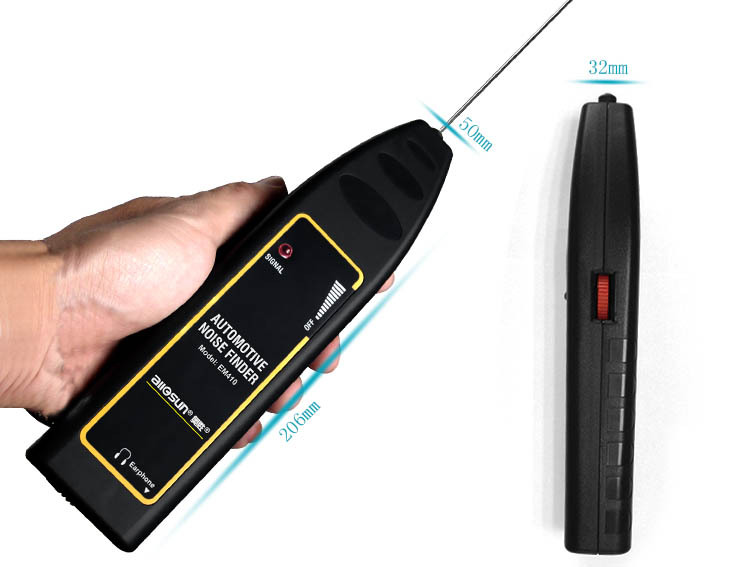 English Em410 Car Abnormal Noise Digital Detector Motor Digital Stethoscope Chassis Abnormal Noise Detector