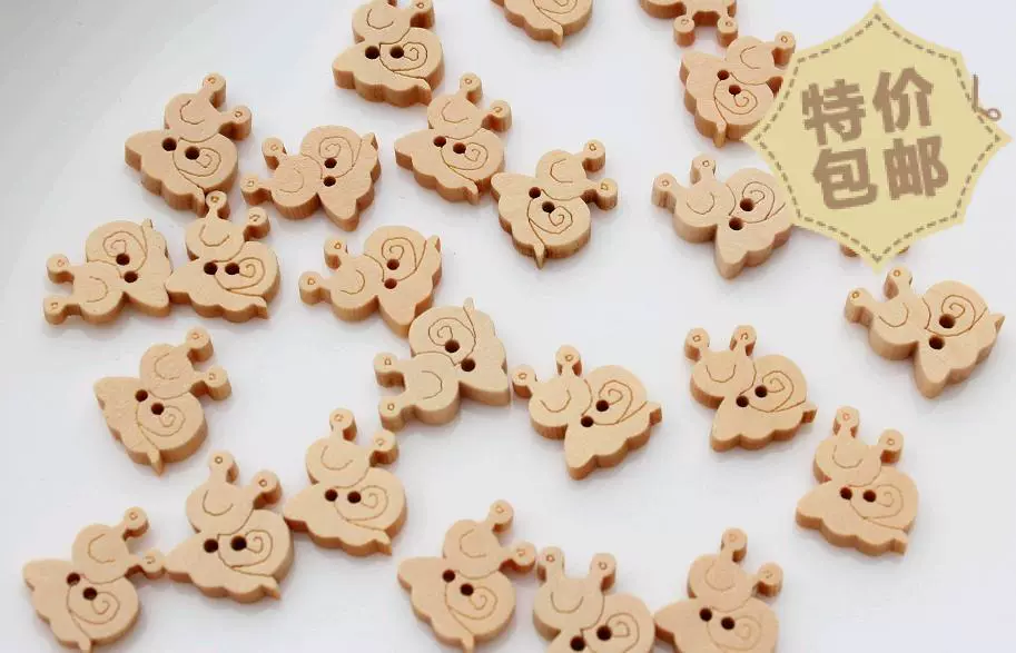 Оптовые Кнопки DIY ювелирные изделия ручной работы материал аксессуары мультфильм улитка 14x11 мм деревянные пуговицы