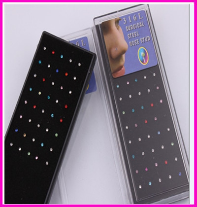 Fashionable Stainless Steel Nose Studs Korean Style Jewelry Invisible Small Earrings Colorful Nose Studs Wholesale detail image 9