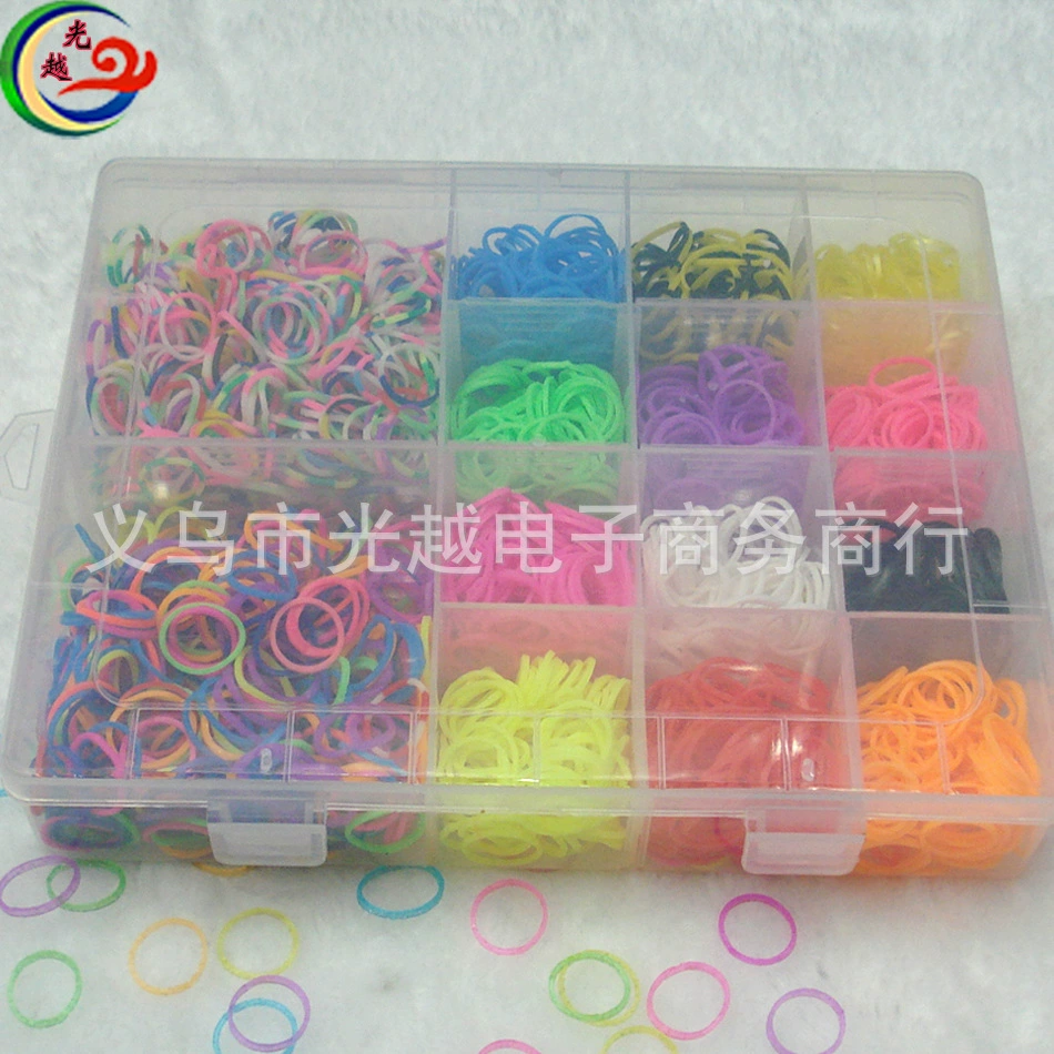 Big capacious hair rope, rainbow woven bracelet, 14 cells, handmade, 3400 pieces
