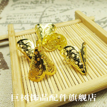 厂家批发diy饰品配件花托      流行金色流苏两叶铁帽5000个/包