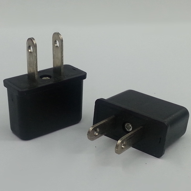 美规转接头国标两扁脚平行转两孔插座小美规旅游转接头插座