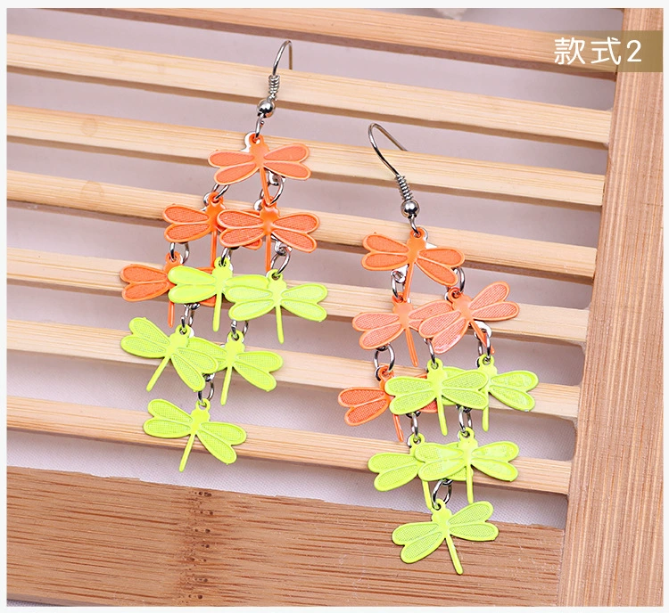 Fashion Earrings, long dangle multicolor 12 cm, lightweight 7 g accessory