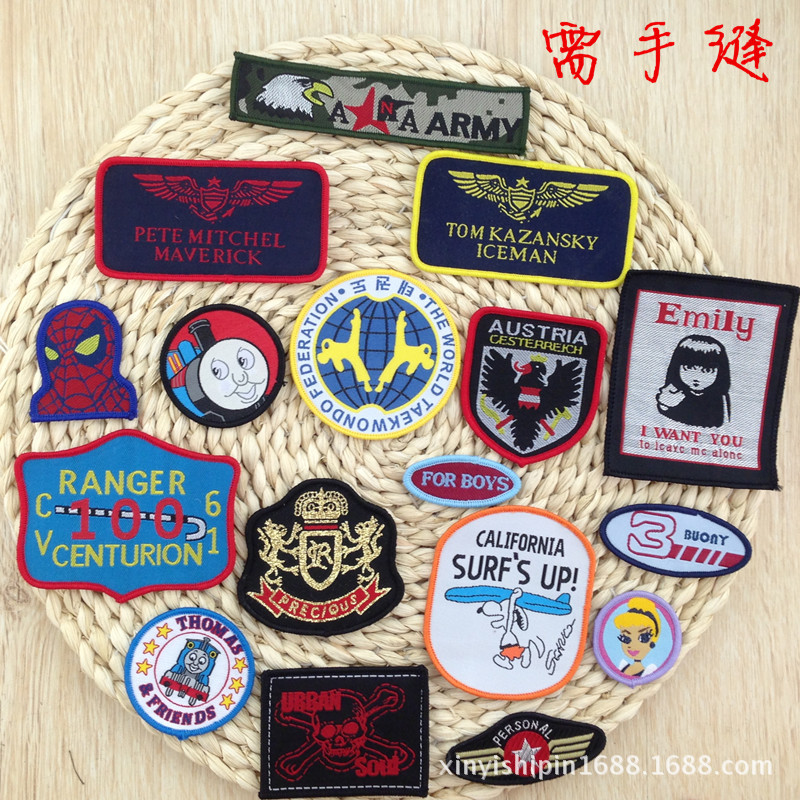 厂家直销织唛手缝服装辅料布贴diy 儿童衣服补丁贴卡通布贴徽章贴