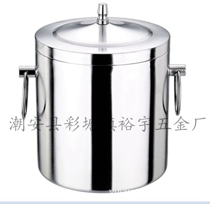 廠傢供應不銹鋼雙環冰桶、酒吧KTV雙層冰桶、帶蓋冰桶