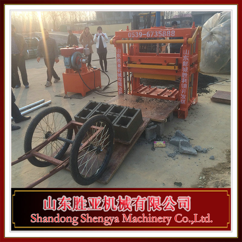 柴油制砖机 各种砌块机QT4-30型砖机 柴油液压制砖机