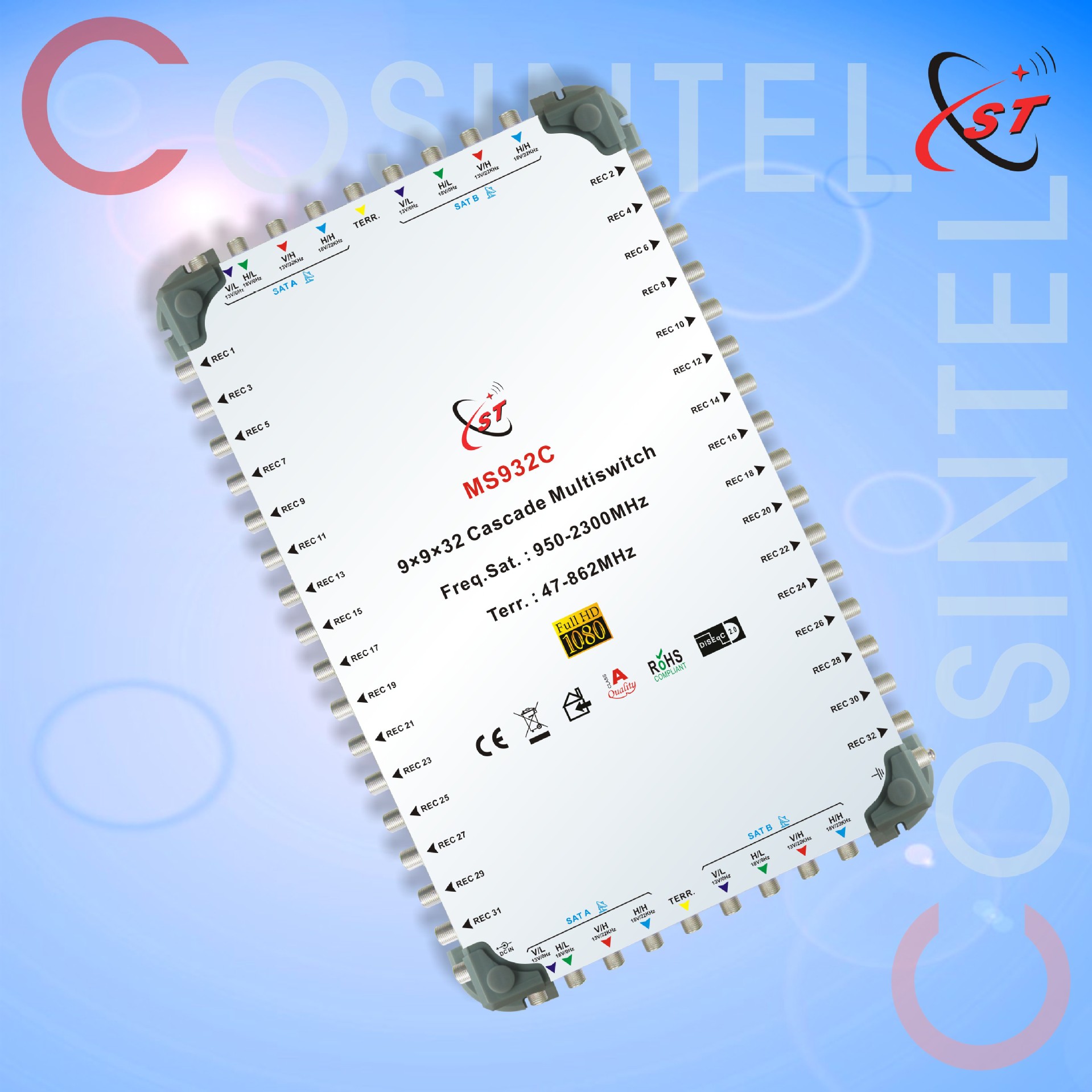 9 in 32 out 级联终端Multiswitch932C932E卫星开关多路开关