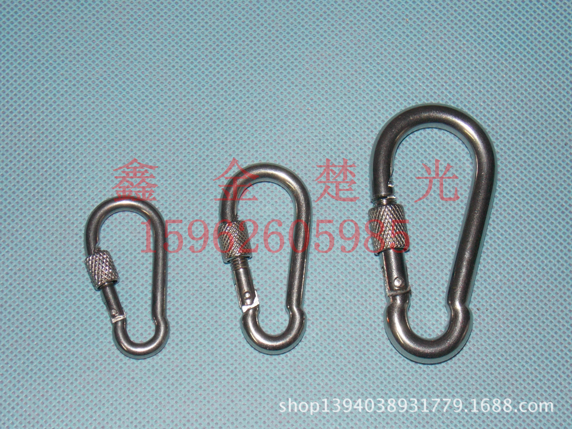 304不锈钢带螺母弹簧扣    保险扣   登山扣    保险弹扣