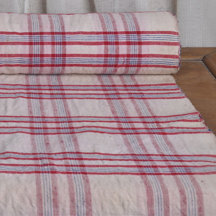 上海怀旧老物件*老上海老粗布*全棉布*手工纺织布民国格子布16