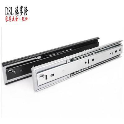 厂家供应阻尼导轨14寸 三节轨 抽屉滑轨 实心钢珠导轨4510|ms