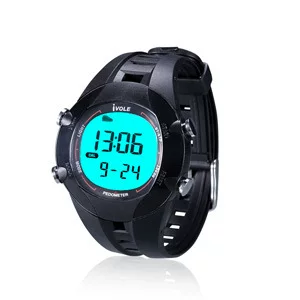 Luminous watch pedometer 3D sports bracelet calendar 30 days memory running stopwatch kilometer without mobile phone English