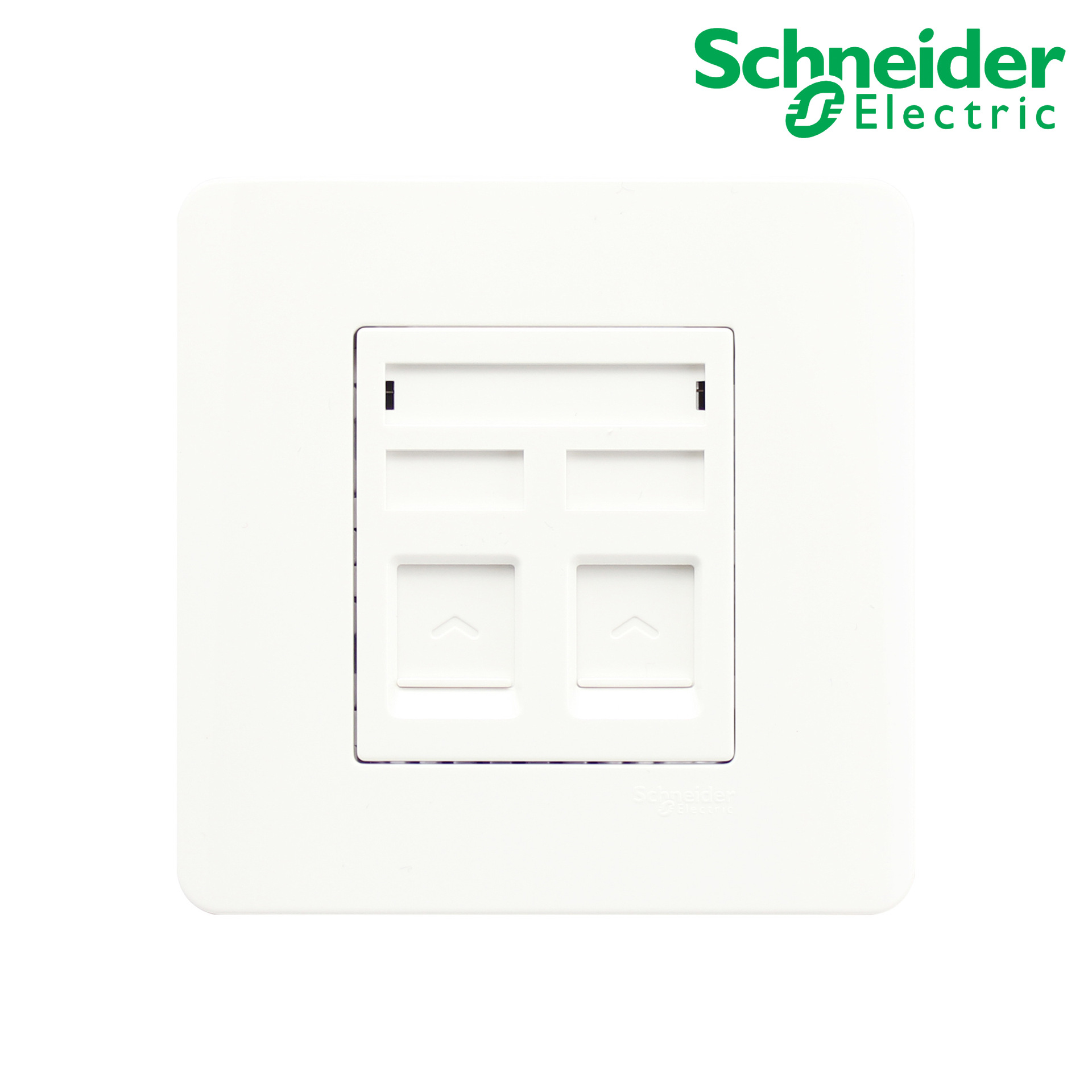 施耐德 E8432TDRJS/5 WE 轻点 四线电话及超五类八线信息插座 白