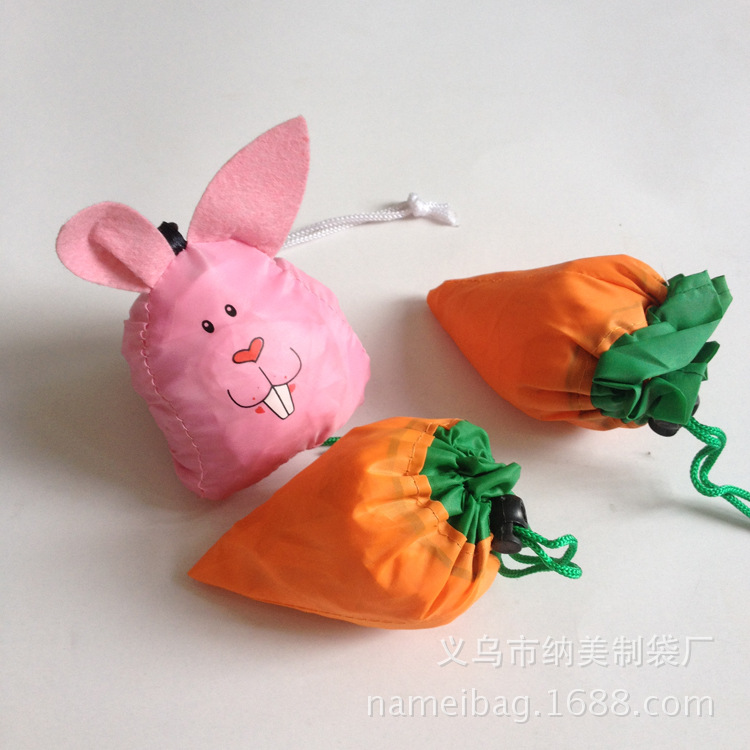 环保手提涤纶布袋 胡萝卜辣椒折叠购物手袋 餐饮店广告礼品布袋