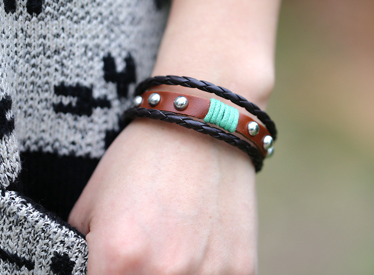 Leather Bracelet Vintage Bracelet Leather Bracelet display picture 4