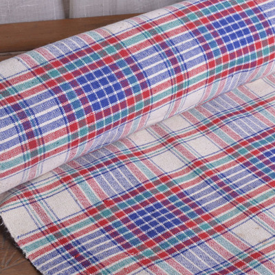 上海懷舊老物件*老上海老粗布*全棉布*手工紡織布民國格子布33