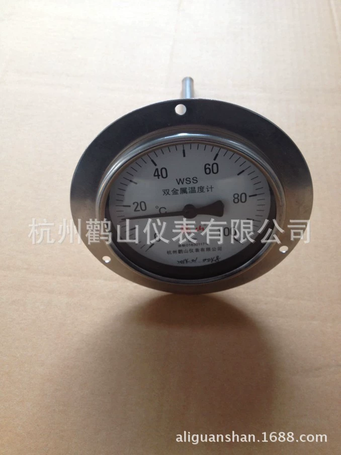 WSS401T Биметаллический термометр Осевой биметаллический термометр с кромкой Промышленный биметаллический