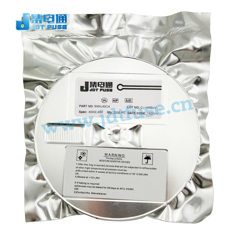 SMAJ45CA 供应400W 瞬态抑制贴片二极管 45V双向TVS管 厂家直销