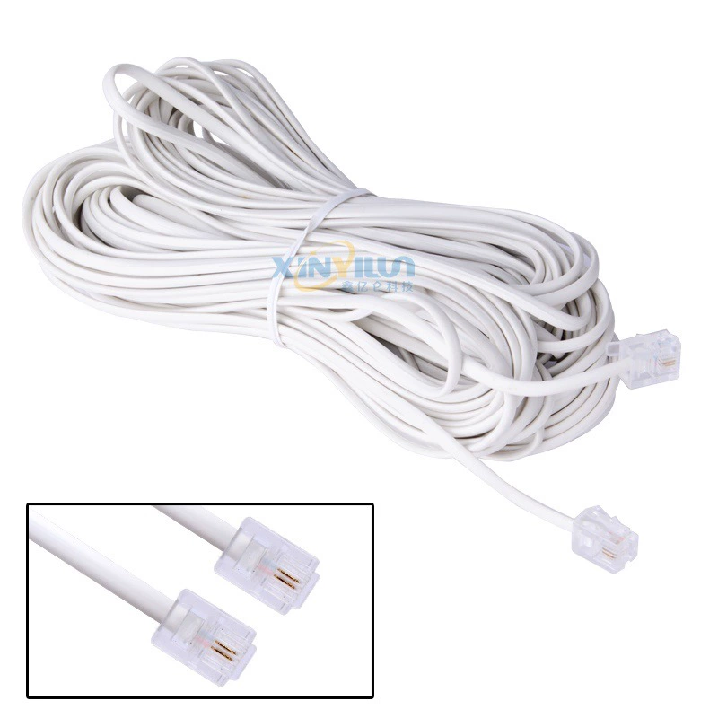 Телефонная линия RJ11 6p2c телефонная линия фиксированная линия закончена 2-ядерная телефонная линия стационарная линия расширена на 20 м